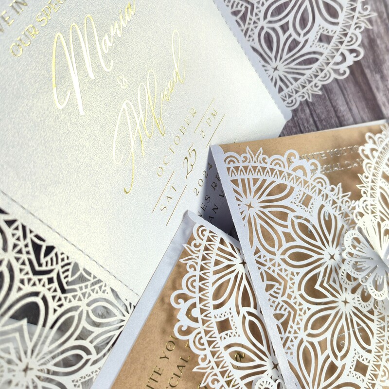 Card stock Invitations - 19 x 13 cm or 14 x 10 cm